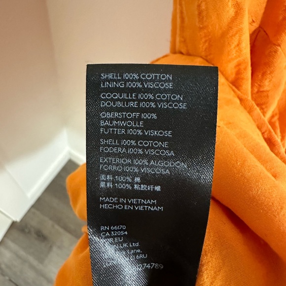 Anthropologie Maeve | Orange V-neck Mini Dress | Size Small - Picture 3 of 4